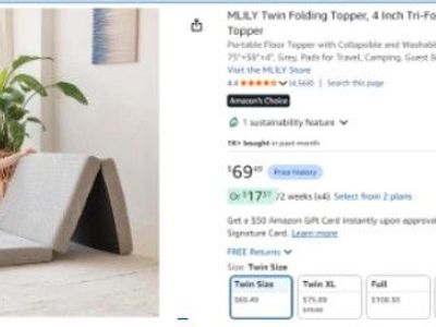 Folding memory foam mattress - Twin size, two types
