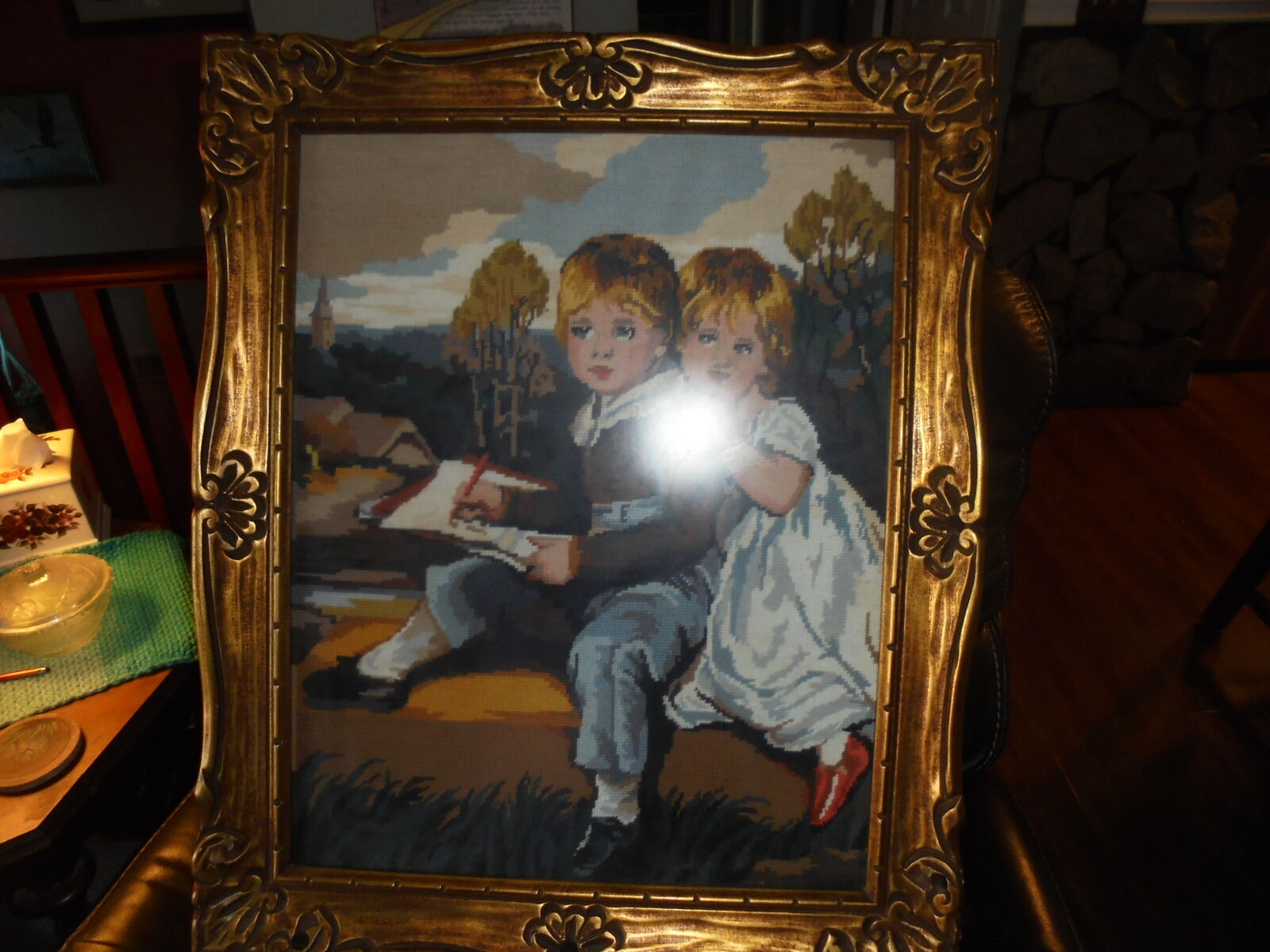 Large Vintage Needle Point J Hoppkins