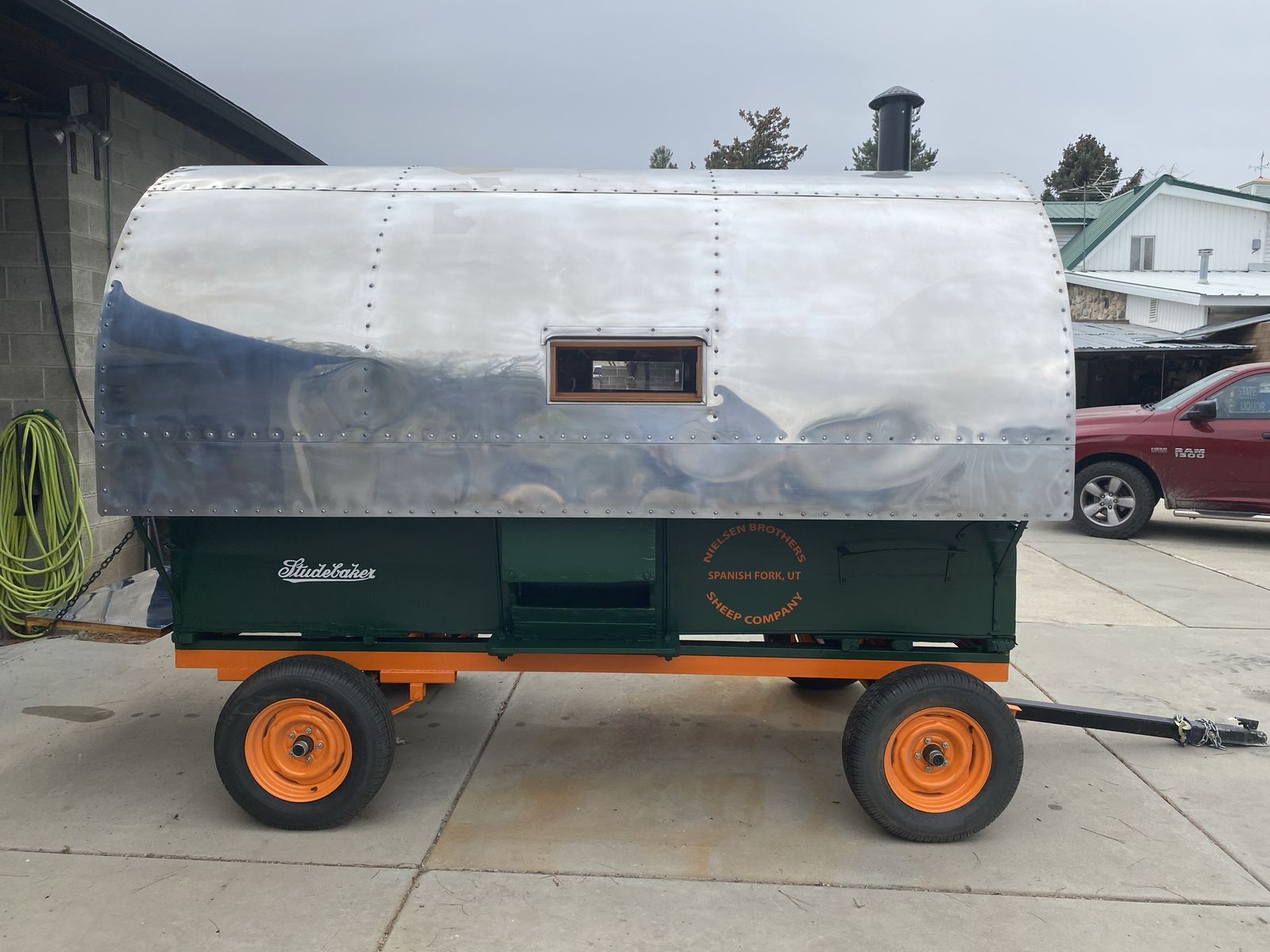 1909 Renovated Studebaker Sheep Camp Trailer w/ Wood Stove & New Mattress