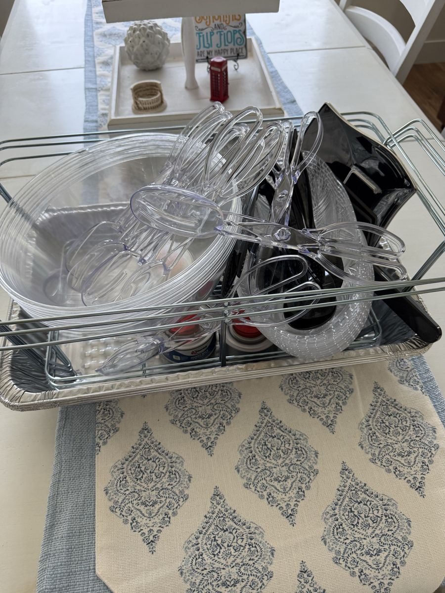 Chafing Dish Wire Rack Catering Buffet Set with Sterno Cans & Serving Utensils