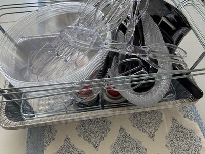 Chafing Dish Wire Rack Catering Buffet Set with Sterno Cans & Serving Utensils