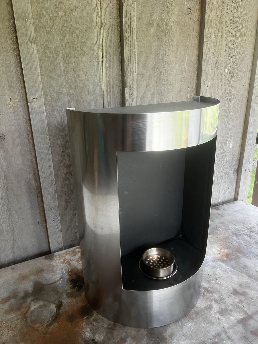 Modern wall mounted Gel Fuel Fireplace Stainless Steel Cylinder Design