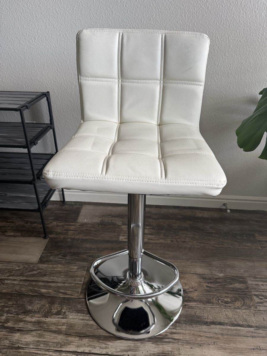 White Swivel Bar Stool