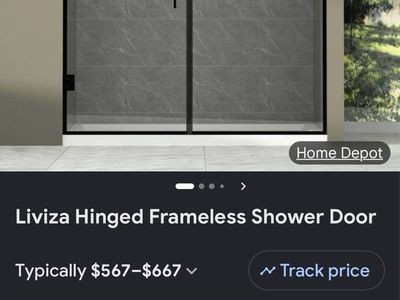 Liviza 58"W x 71"H Hinged Frameless Shower Door - Modern & Stylish Bathroom Upgrade