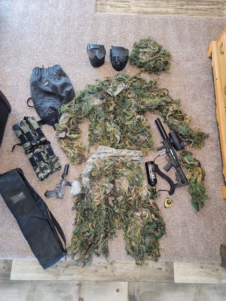 Complete Woodsball Sniper Kit - Tippmann A-5, Ghil