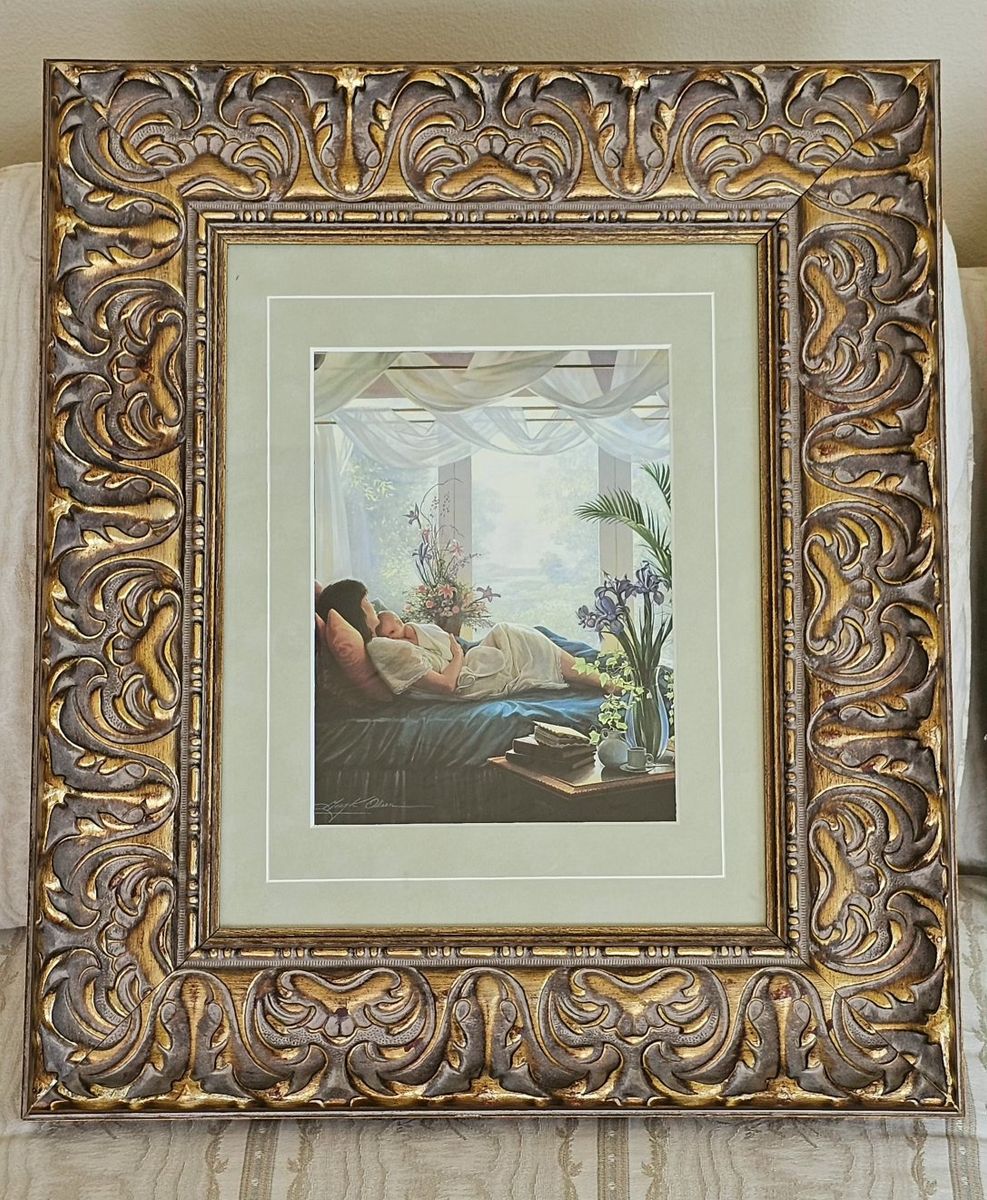 Greg Olsen Art Print "The Quiet Place" Ornate Gold Frame Matted Wall Decor 20.5"×17.5" Frame