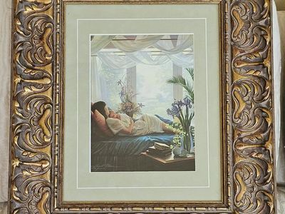 Greg Olsen Art Print "The Quiet Place" Ornate Gold Frame Matted Wall Decor 20.5"×17.5" Frame
