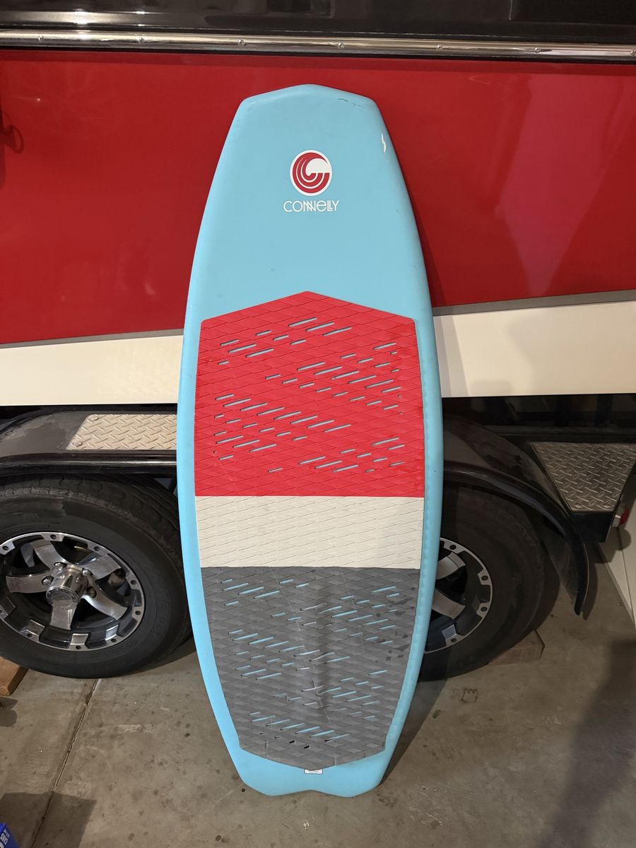 Connelly Voodoo Wakesurf Board - 4'10" - Excellent Condition, Max 200lbs, Light Blue/Red/Grey