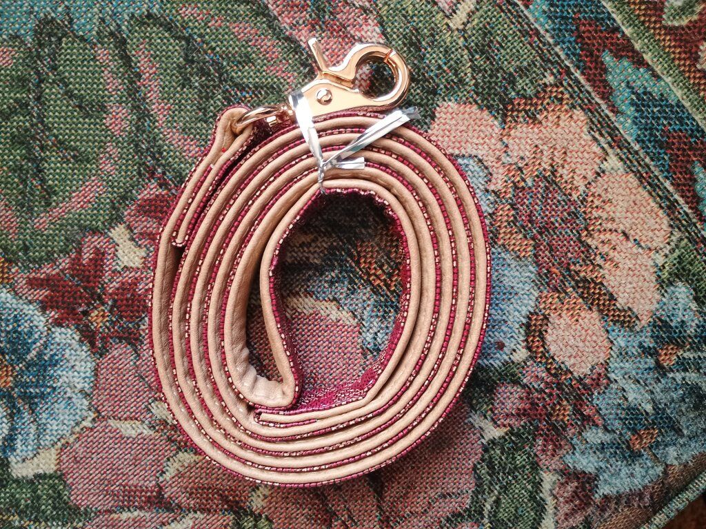 4ft puppy red leather leash for s or med dogs