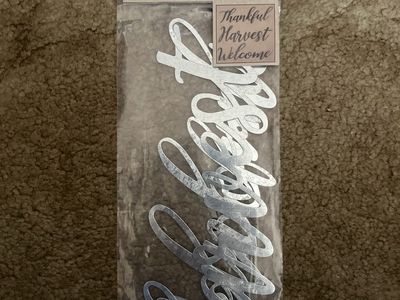 Crafter's Square Metal Word Cutouts Thankful Harvest Welcome 3pc