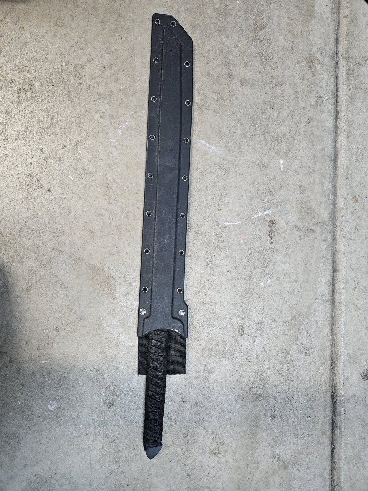 Stainless Steel Black Tactical Machete / Knife with Sheath