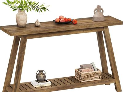 47.2" Farmhouse Entryway Table - 2-Tier - Open Storage