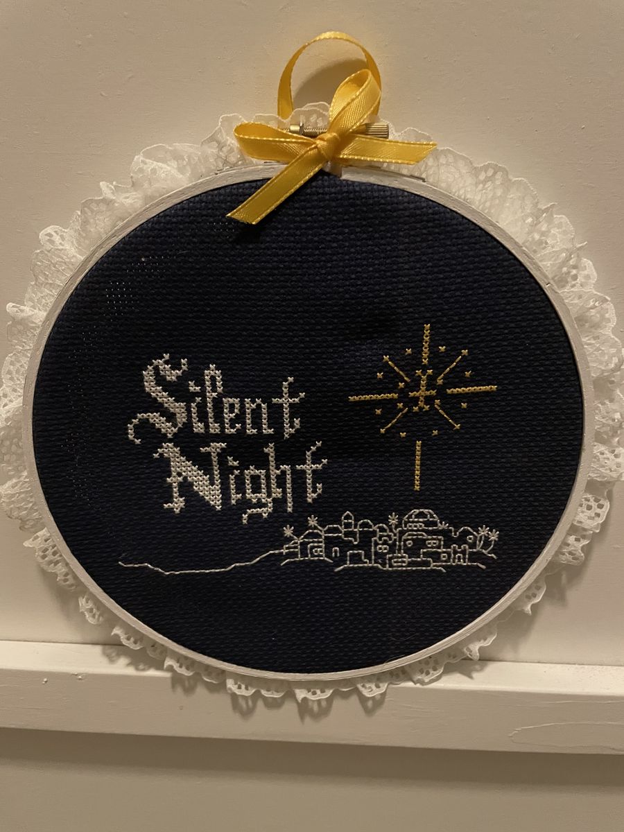 Crosstitch Christmas Silent Night bethlehem
