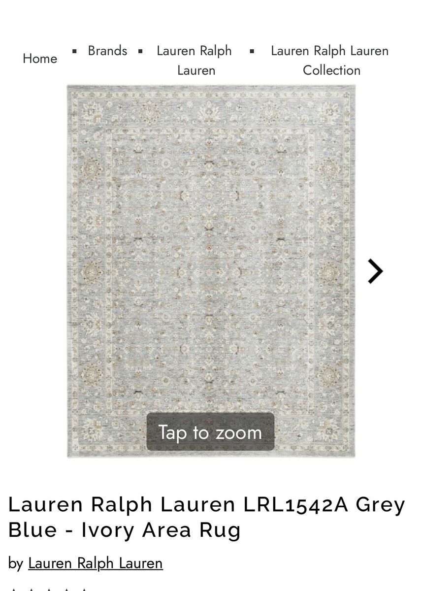 Was $1531 Lauren Ralph Lauren LRL 1542А Gray Blue -Ivory Hand Knotted Area Rug 10” x8”