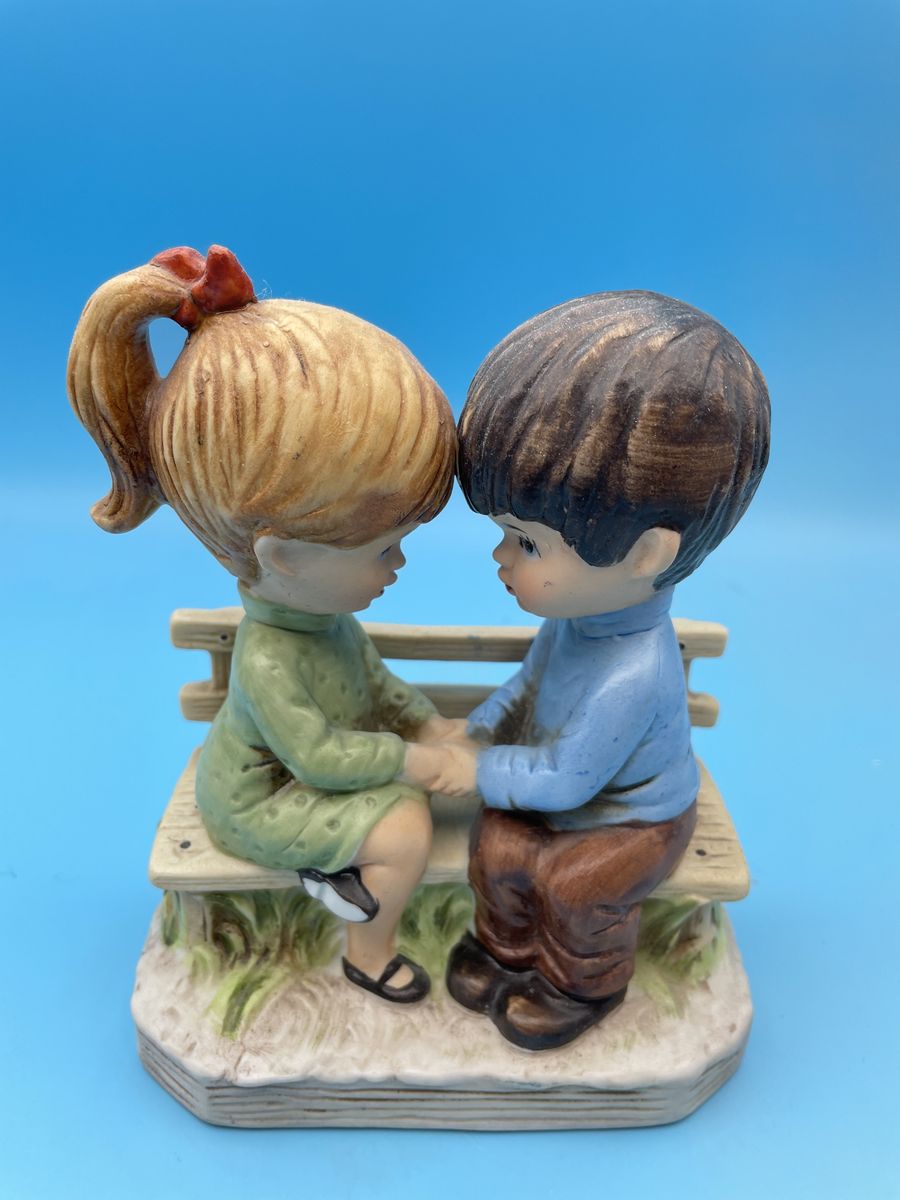 Very Nice Figurine of a Boy and Girl Starring Into Each Others Eyes