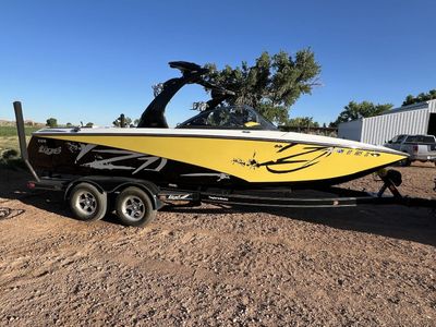 Tige Z1 Wakeboard Boat - Yellow & Black with Trailer, Tower, & Speakers