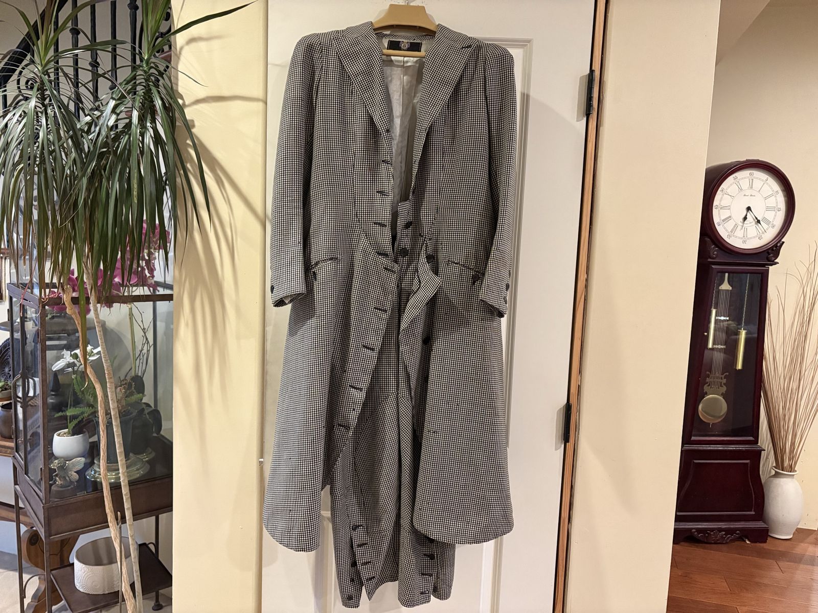 Antique Houndstooth Riding Habit w/ Attached Breeches