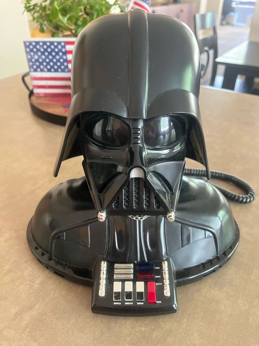 Star Wars Darth Vader Head Mask Telephone - Vintage Collectible Phone - Black