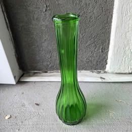 Vintage Green Glass Vase