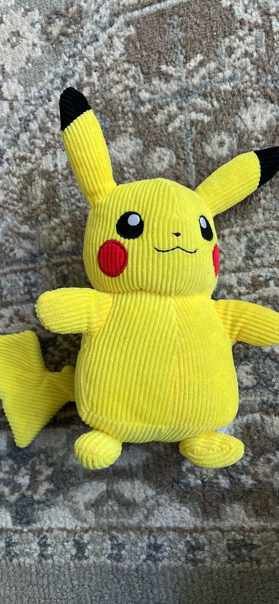 Pokemon Pikachu Corduroy 8" Yellow Plush Nintendo Game Freak Stuffed Animal