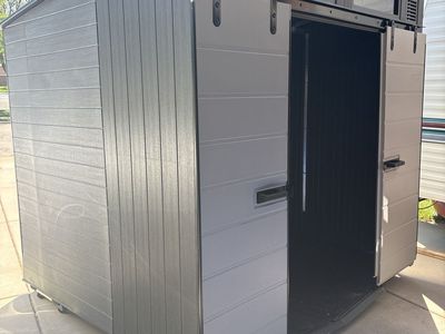 Suncast 8' x 7' Outdoor Resin Storage Shed - Gray