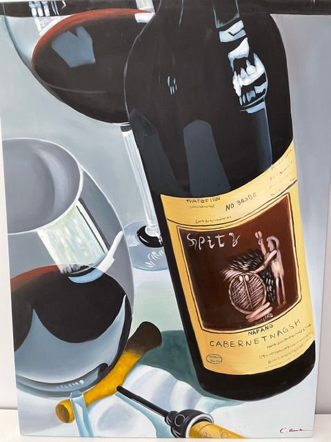 Wine Painting on Canvas