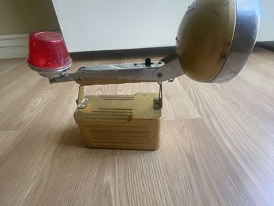 Vintage Yellow Industrial Lantern with Red Beacon - non working Condition