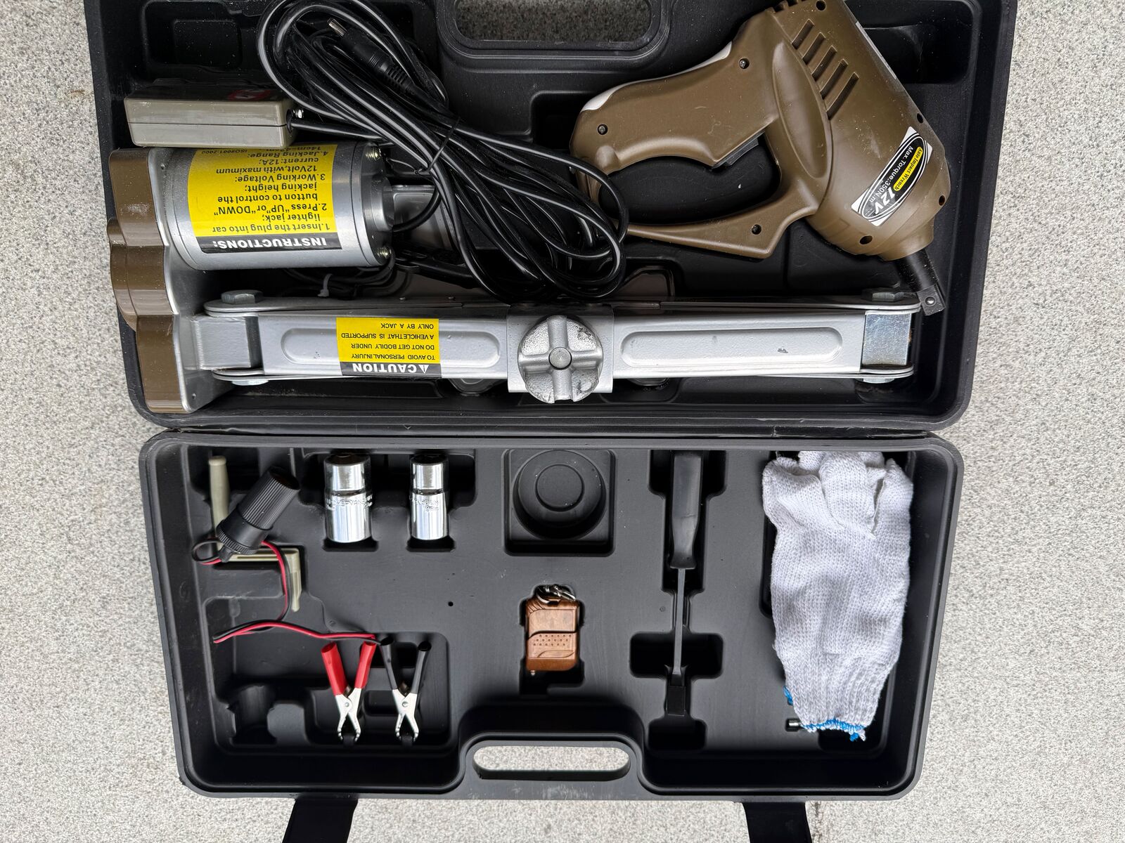 EAPMIC 12V Electric Car Jack Kit – 5 Ton Scissor Jack + Electric Impact Wrench (All-in-One)