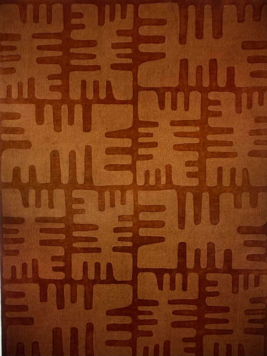 9' x 12' Wool Area Rug Global Views Daufe Rust