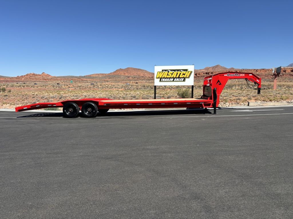 2027 RawMaxx 8.5 x 32 Ruby Red Flatbed Equipment Hauler 16K