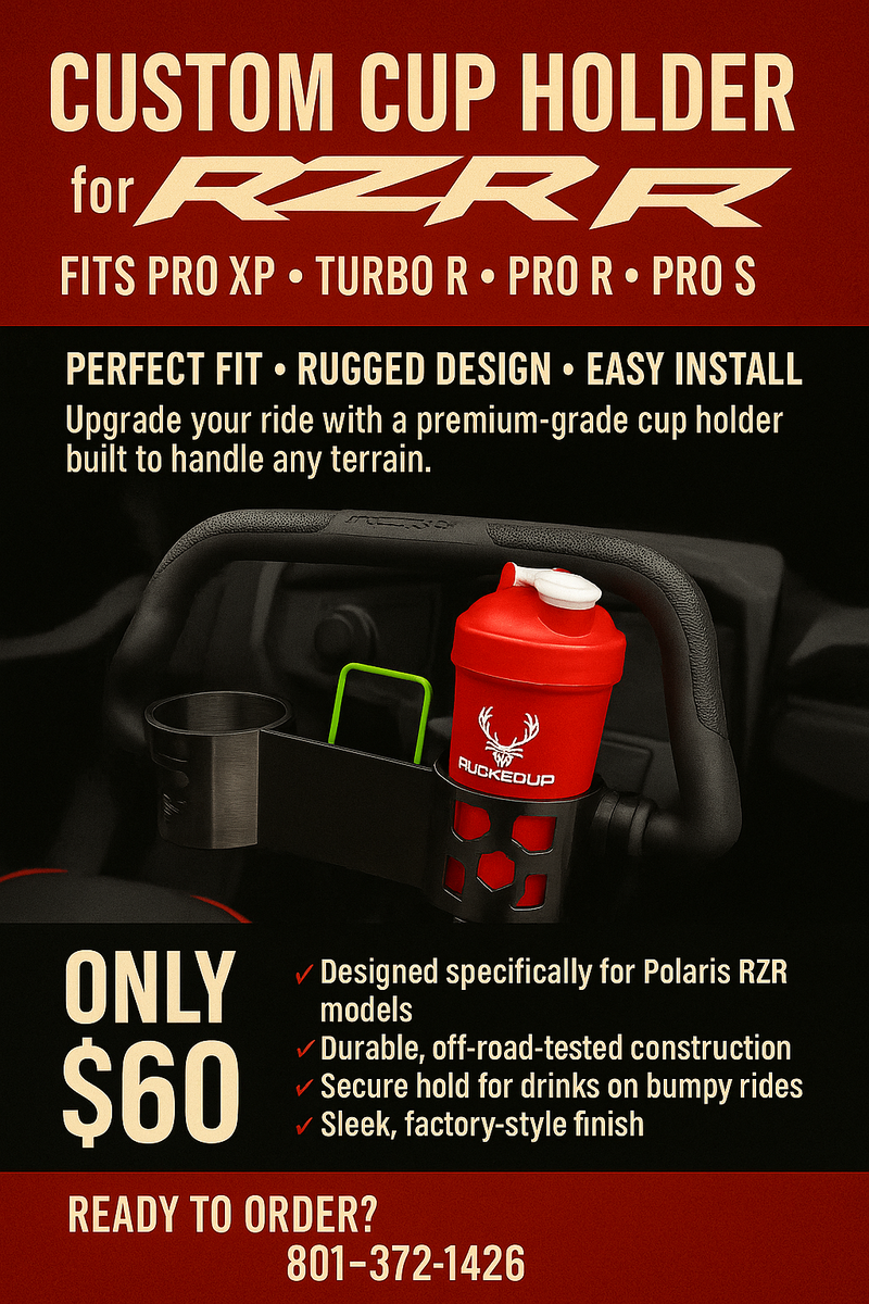 Polaris Rzr pro xp, turbo r, pro s, pro r cup holder