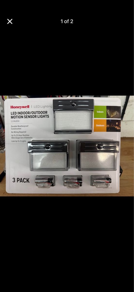 Honeywell LED Indoor/Outdoor Motion Sensor Lights - 3 Pack, Linkable, Weatherproof