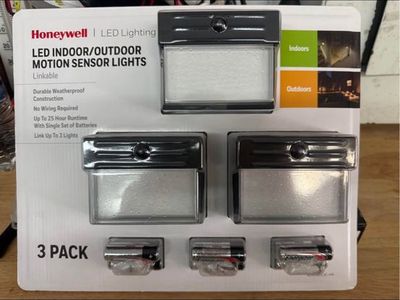 Honeywell LED Indoor/Outdoor Motion Sensor Lights - 3 Pack, Linkable, Weatherproof