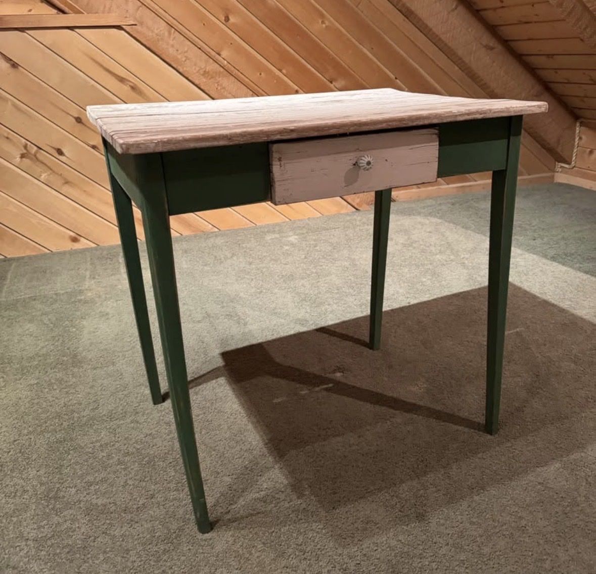 Green and White Vintage Desk