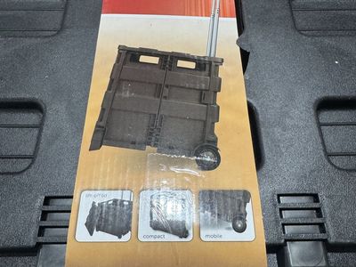 Office Depot Collapsible Cart with Lid - 16"H x 18"W x 15"D, Black, Holds 65 lbs