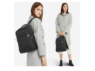 Nordace Ellie Quilted Backpack – Black – USB Charging Port – Like New