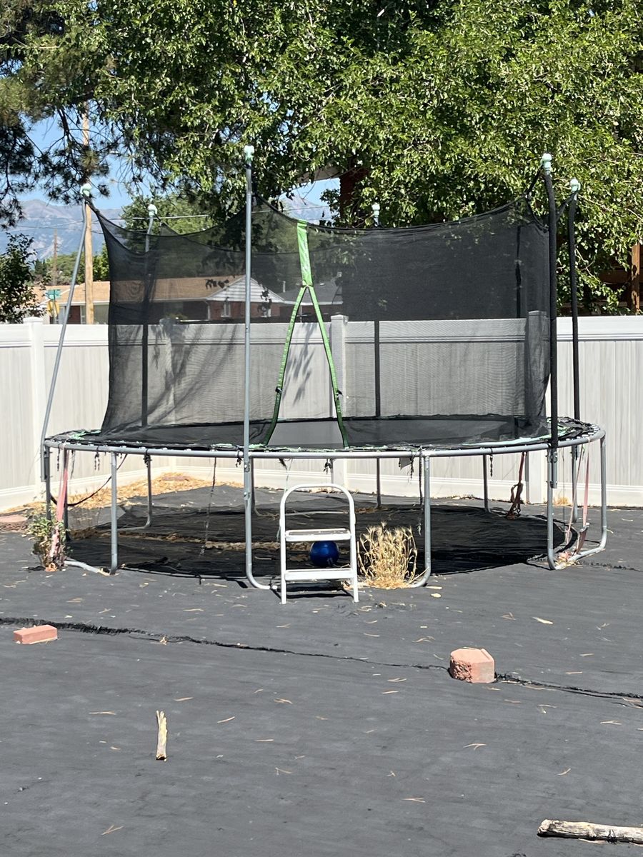 Large Round Outdoor Trampoline with Enclosure - Used Condition