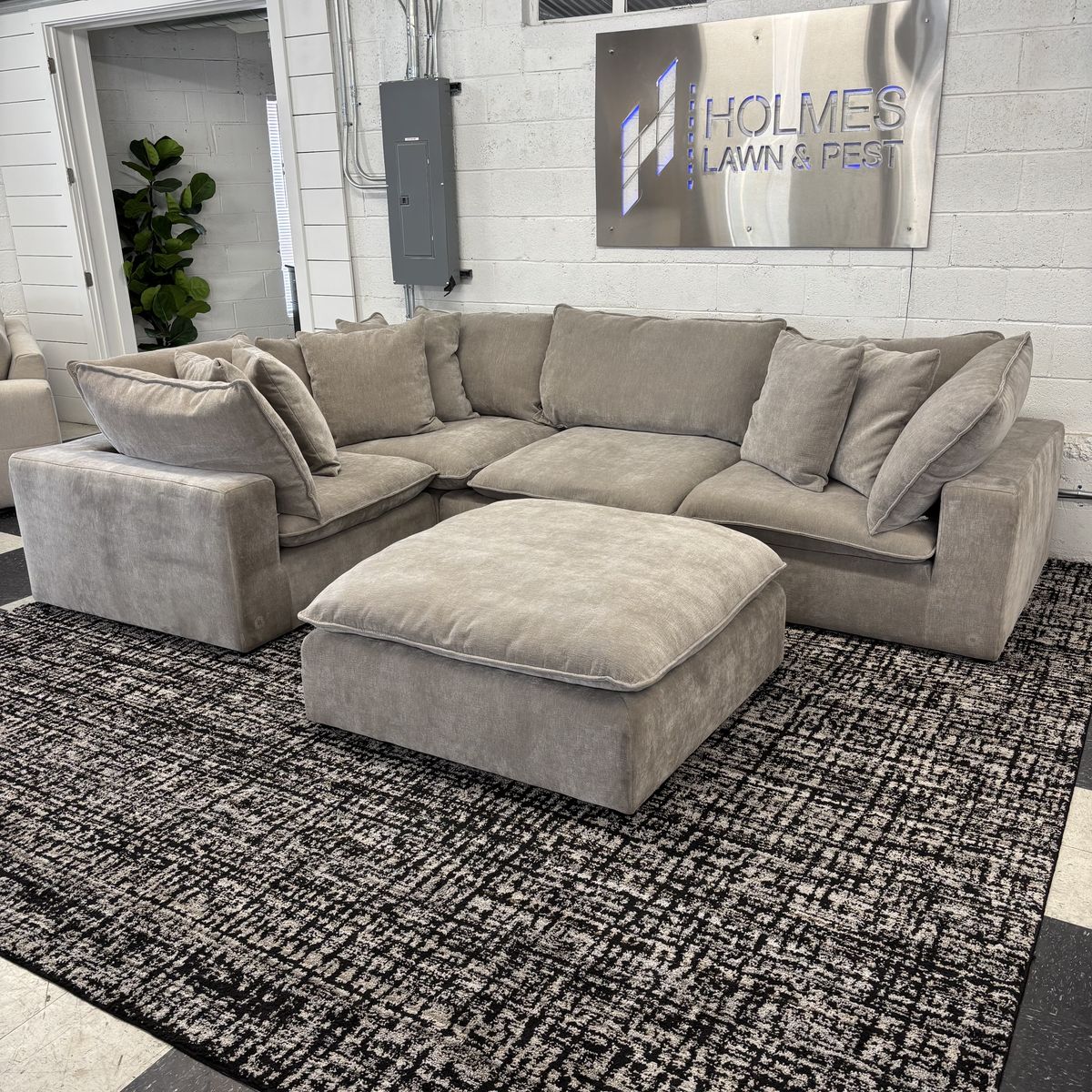 AIDAN & IVY SEREEN 5-PIECE FABRIC MODULAR SECTIONAL, CLOUD COUCH, TAUPE!!