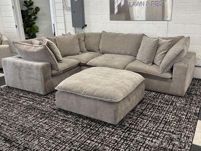 AIDAN & IVY SEREEN 5-PIECE FABRIC MODULAR SECTIONAL, CLOUD COUCH, TAUPE!!