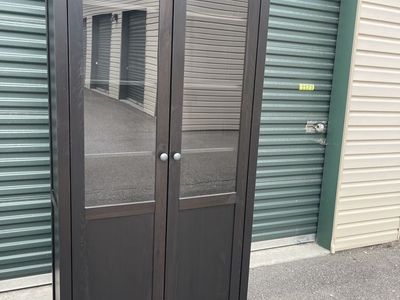 IKEA HEMNES Glass Door Cabinet / Bookcase in Black-Brown