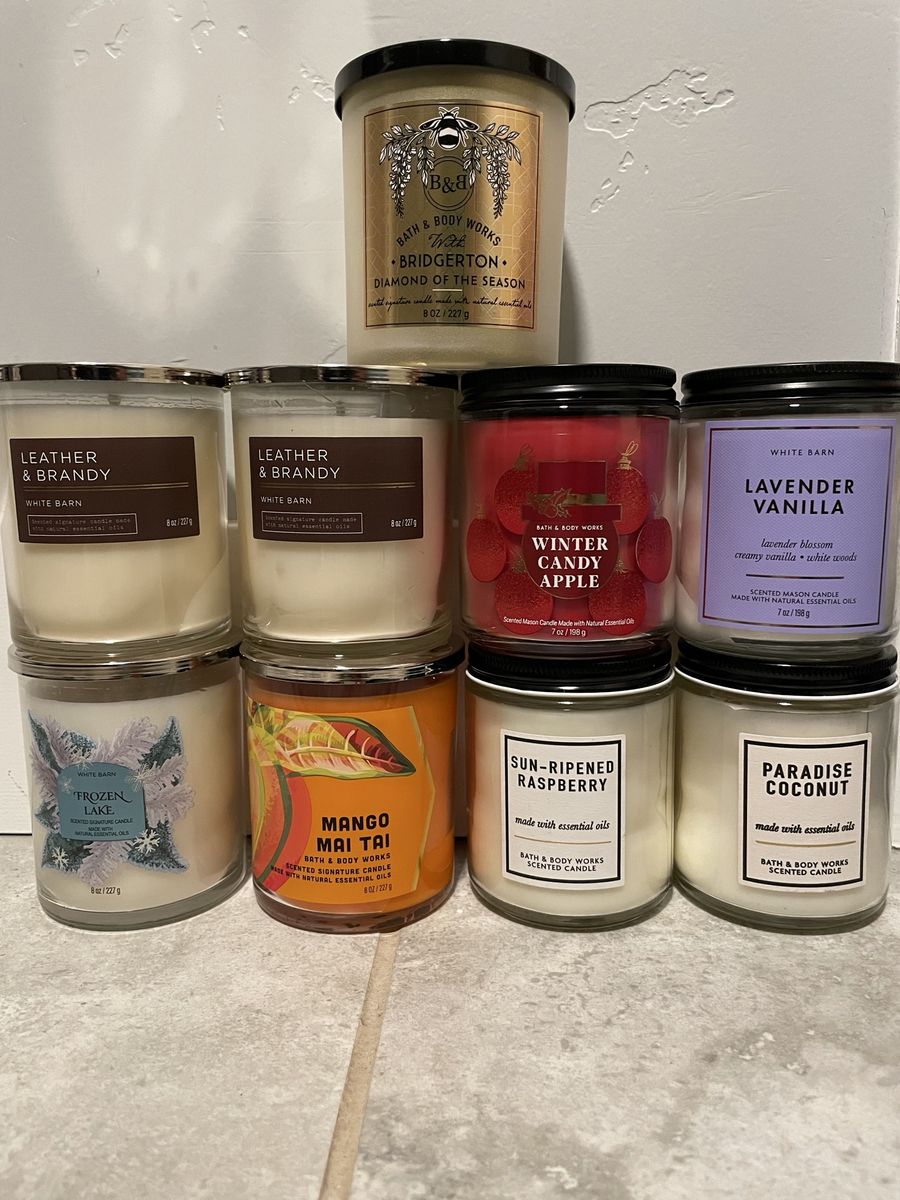 Bath & Body Works & White Barn Scented Candles Lot (8 Candles)