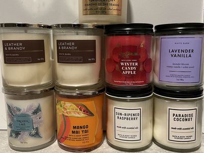 Bath & Body Works & White Barn Scented Candles Lot (8 Candles)