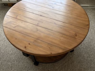 Large Barnwood Coffee Rolling Table