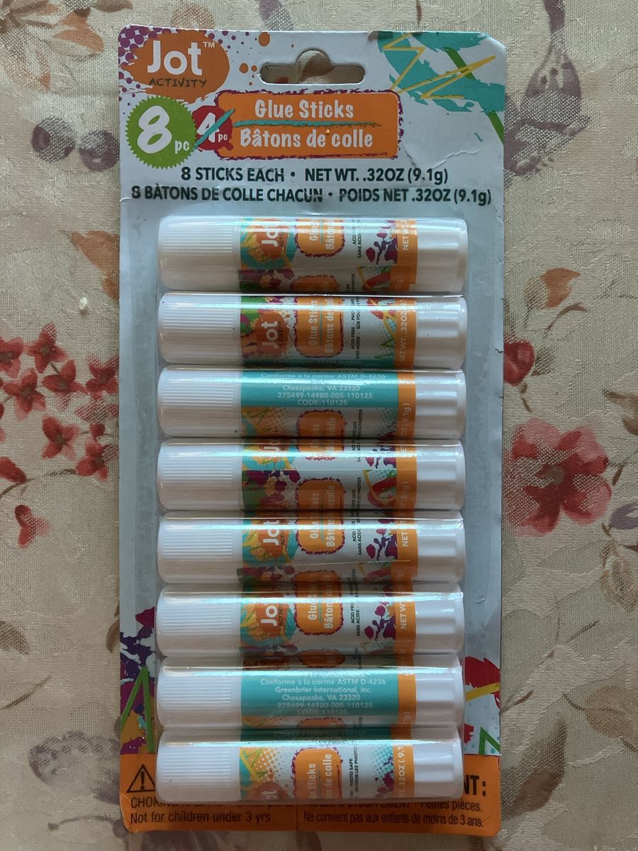 Jot Activity Washable Glue Sticks - 8 Pack (0.32 oz Each)