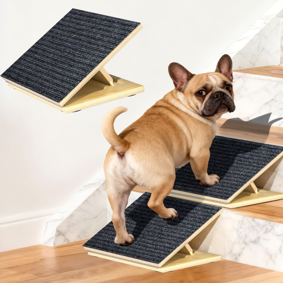 New 6 Pack Upgraded Dog Ramps for Stairs, Adjustable Stair ramp for Dogs