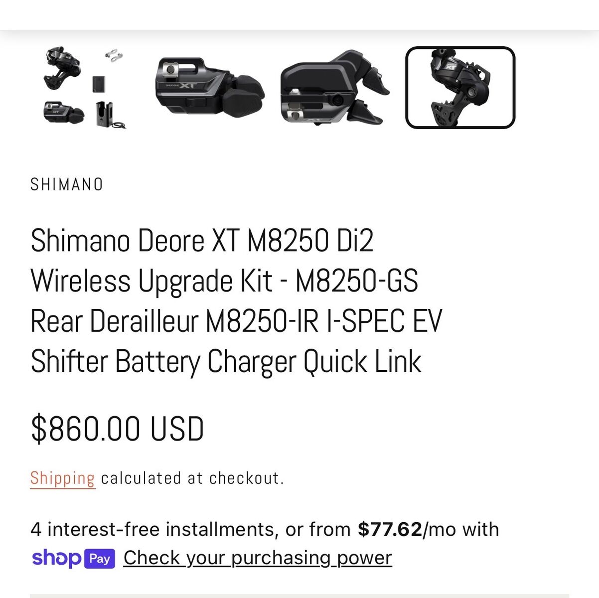 Shimano Deore XT M8250 Di2 Wireless Upgrade Kit