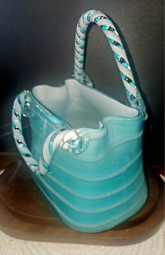 VINTAGE!! NEW!! WOW!! W/BOX BEAUTIFUL GLASS PURSE