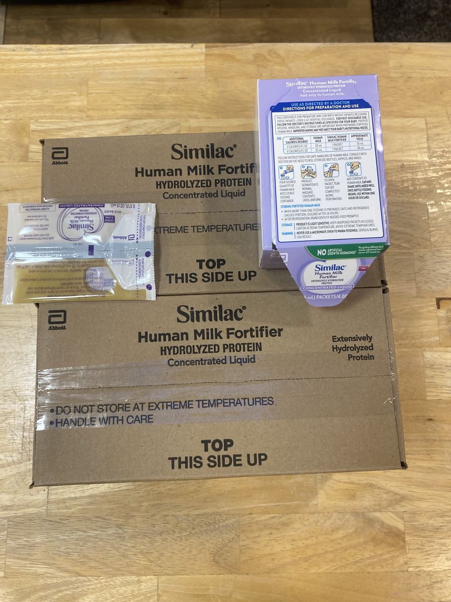 Similac Human Milk Fortifier Hydrolyzed Protein Concentrated Liquid - 2 Boxes of 48 Packets (96 Total)