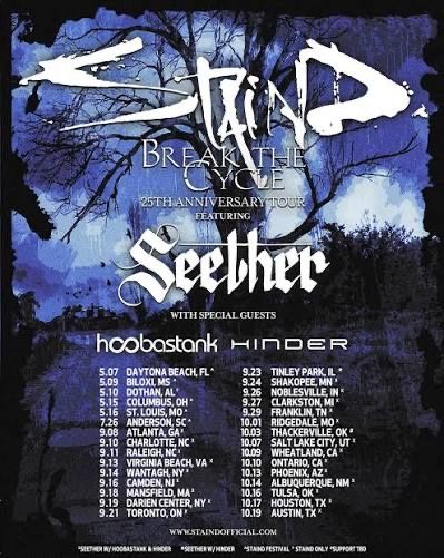Staind Break The Cycle 25th Anniversary Tour Tickets - Utah First Amphitheatre - Oct 7th