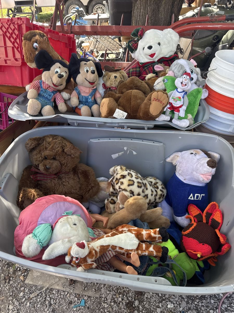 Assorted Vintage Stuffed Animals & Plush Toys Lot Including Mickey Mouse